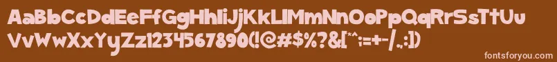 ScGumKids Font – Pink Fonts on Brown Background