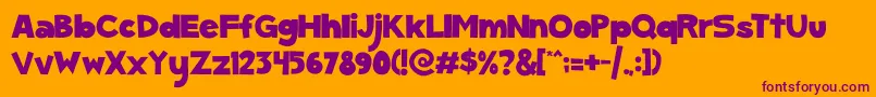 ScGumKids-fontti – violetit fontit oranssilla taustalla