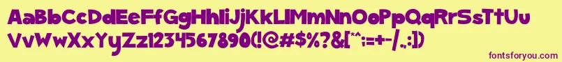 ScGumKids Font – Purple Fonts on Yellow Background