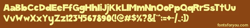 ScGumKids Font – Yellow Fonts on Brown Background