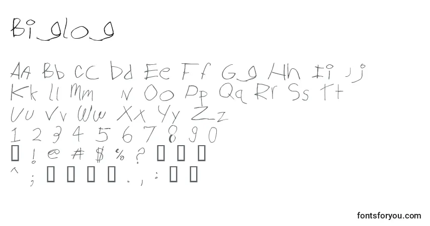 Schriftart BigLog – Alphabet, Zahlen, spezielle Symbole