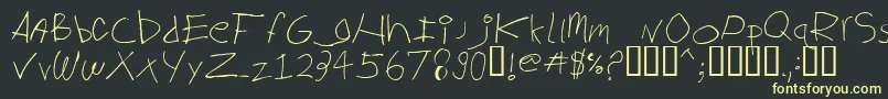 フォントBigLog – 黒い背景に黄色の文字