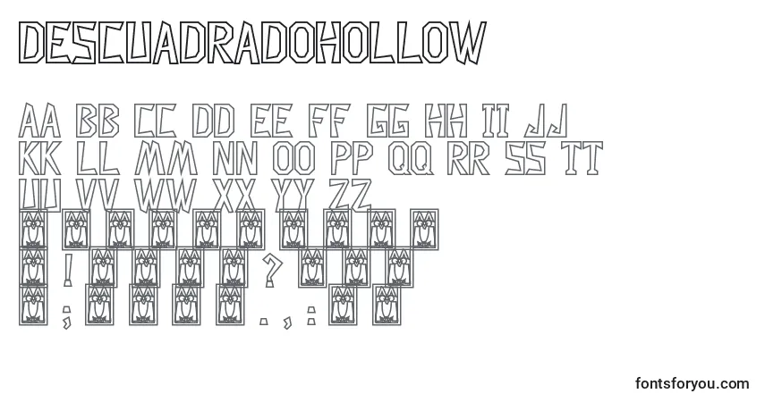 A fonte DescuadradoHollow – alfabeto, números, caracteres especiais
