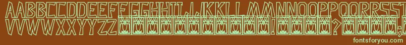 Шрифт DescuadradoHollow – зелёные шрифты на коричневом фоне