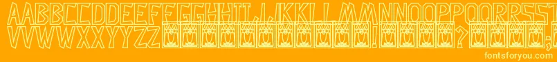 DescuadradoHollow Font – Yellow Fonts on Orange Background