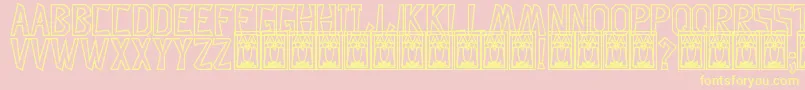 DescuadradoHollow Font – Yellow Fonts on Pink Background