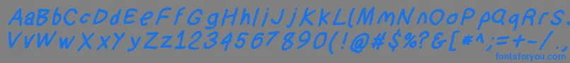 Suplexdriverblackobl Font – Blue Fonts on Gray Background