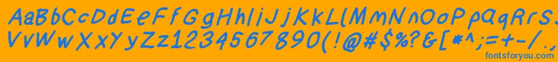 Suplexdriverblackobl Font – Blue Fonts on Orange Background