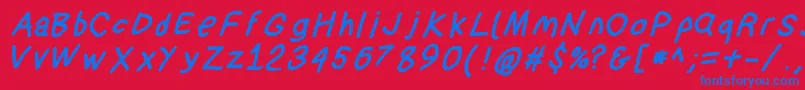 Suplexdriverblackobl Font – Blue Fonts on Red Background