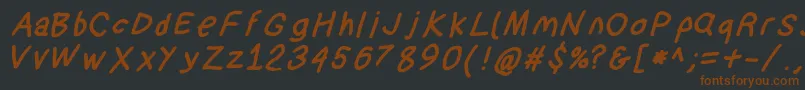 Suplexdriverblackobl-fontti – ruskeat fontit mustalla taustalla