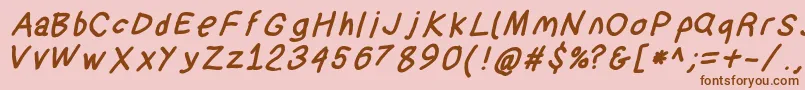 Suplexdriverblackobl Font – Brown Fonts on Pink Background