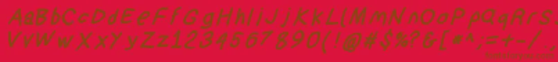 Suplexdriverblackobl Font – Brown Fonts on Red Background