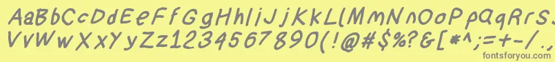 Suplexdriverblackobl Font – Gray Fonts on Yellow Background