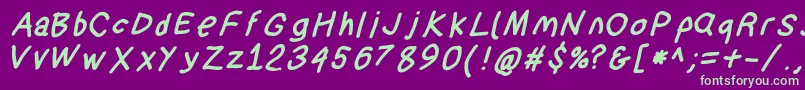 Suplexdriverblackobl Font – Green Fonts on Purple Background