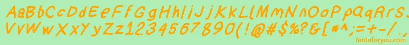 Suplexdriverblackobl Font – Orange Fonts on Green Background