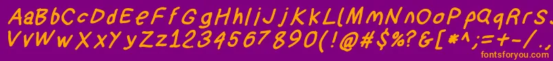 Suplexdriverblackobl Font – Orange Fonts on Purple Background