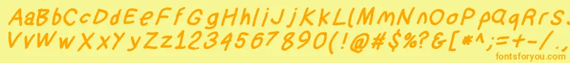 Suplexdriverblackobl Font – Orange Fonts on Yellow Background