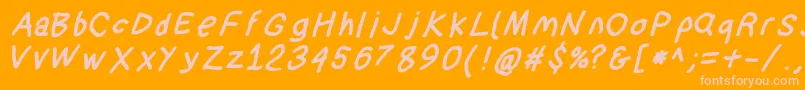 Suplexdriverblackobl Font – Pink Fonts on Orange Background