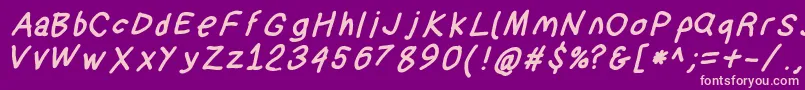 Suplexdriverblackobl Font – Pink Fonts on Purple Background