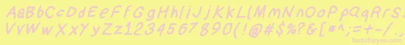 Suplexdriverblackobl Font – Pink Fonts on Yellow Background