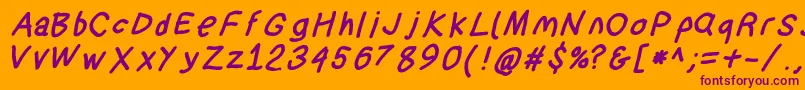 Suplexdriverblackobl Font – Purple Fonts on Orange Background