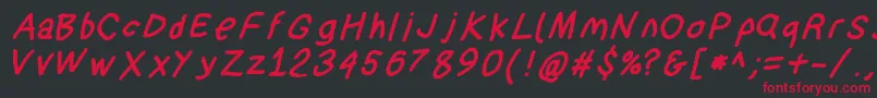 Suplexdriverblackobl Font – Red Fonts on Black Background