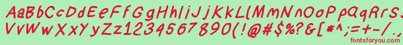 Suplexdriverblackobl Font – Red Fonts on Green Background