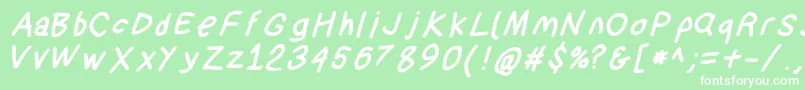 Suplexdriverblackobl Font – White Fonts on Green Background