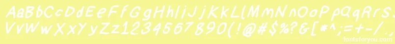 Suplexdriverblackobl Font – White Fonts on Yellow Background