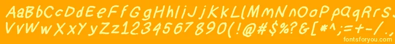 Suplexdriverblackobl Font – Yellow Fonts on Orange Background