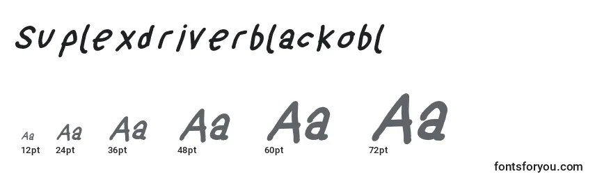Размеры шрифта Suplexdriverblackobl