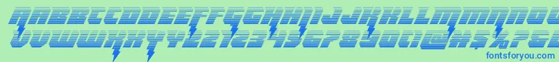 Thundertitangrad Font – Blue Fonts on Green Background
