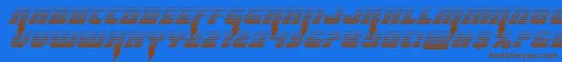 Thundertitangrad Font – Brown Fonts on Blue Background