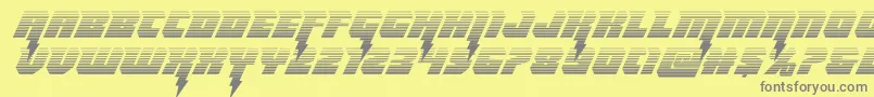 フォントThundertitangrad – 黄色の背景に灰色の文字