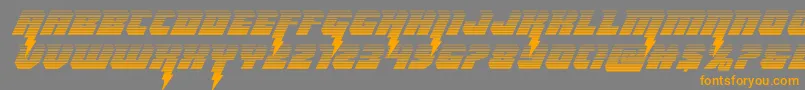 フォントThundertitangrad – オレンジの文字は灰色の背景にあります。