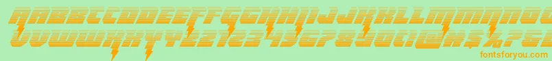 Шрифт Thundertitangrad – оранжевые шрифты на зелёном фоне