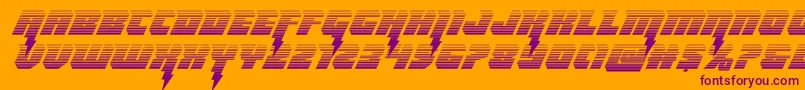 Thundertitangrad-fontti – violetit fontit oranssilla taustalla