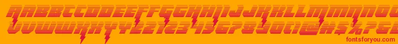フォントThundertitangrad – オレンジの背景に赤い文字