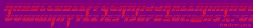 Thundertitangrad-Schriftart – Rote Schriften auf violettem Hintergrund