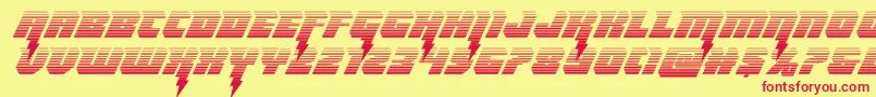 Шрифт Thundertitangrad – красные шрифты на жёлтом фоне