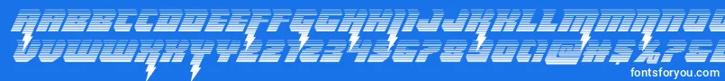 Шрифт Thundertitangrad – белые шрифты на синем фоне