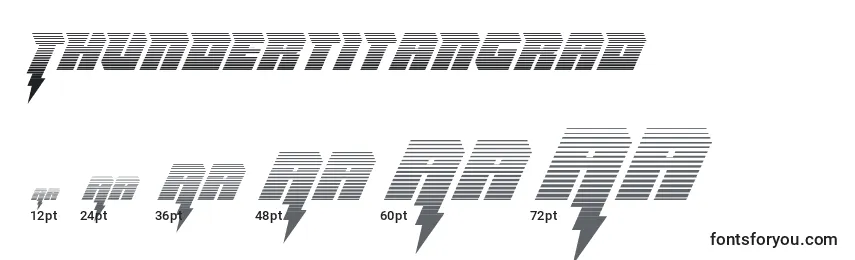 Размеры шрифта Thundertitangrad