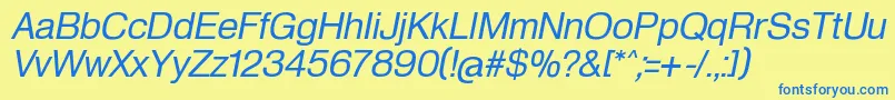 HeldustryftRegularItalic Font – Blue Fonts on Yellow Background