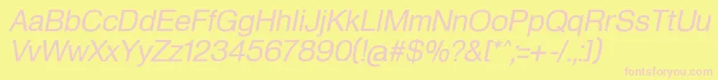 HeldustryftRegularItalic Font – Pink Fonts on Yellow Background