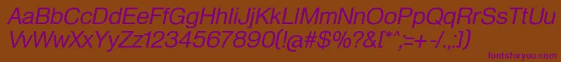HeldustryftRegularItalic-Schriftart – Violette Schriften auf braunem Hintergrund