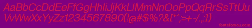 HeldustryftRegularItalic Font – Red Fonts on Purple Background