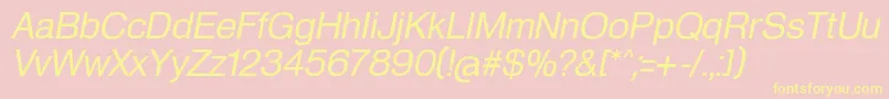 HeldustryftRegularItalic Font – Yellow Fonts on Pink Background