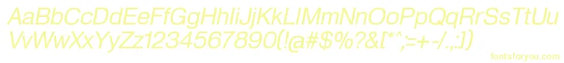 Шрифт HeldustryftRegularItalic – жёлтые шрифты на белом фоне