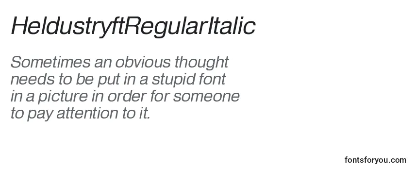 HeldustryftRegularItalic Font