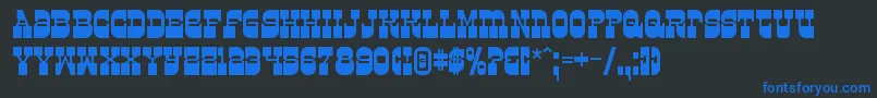 フォントSuperfly – 黒い背景に青い文字
